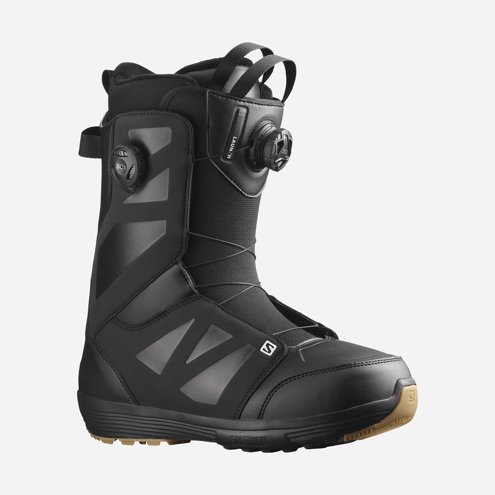 Bottes De Planche À Neige Salomon Launch Boa Sj Boa Homme Noir Blanche | France-7250148