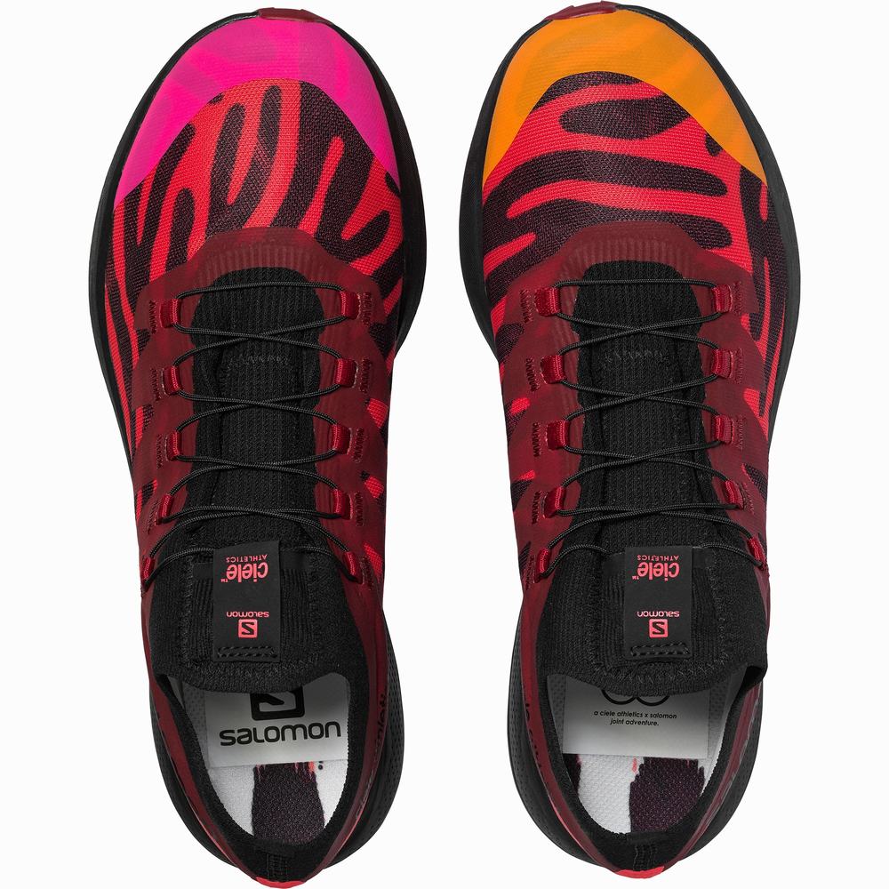 Baskets Salomon Pulsar Trail Pro For Ciele Homme Noir Corail Rouge | France-6045137