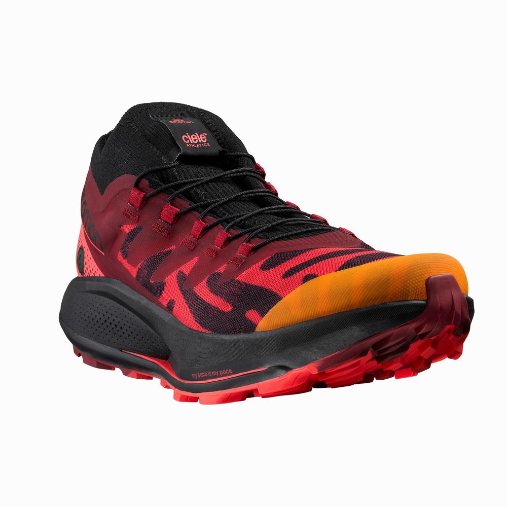 Baskets Salomon Pulsar Trail Pro For Ciele Homme Noir Corail Rouge | France-6045137