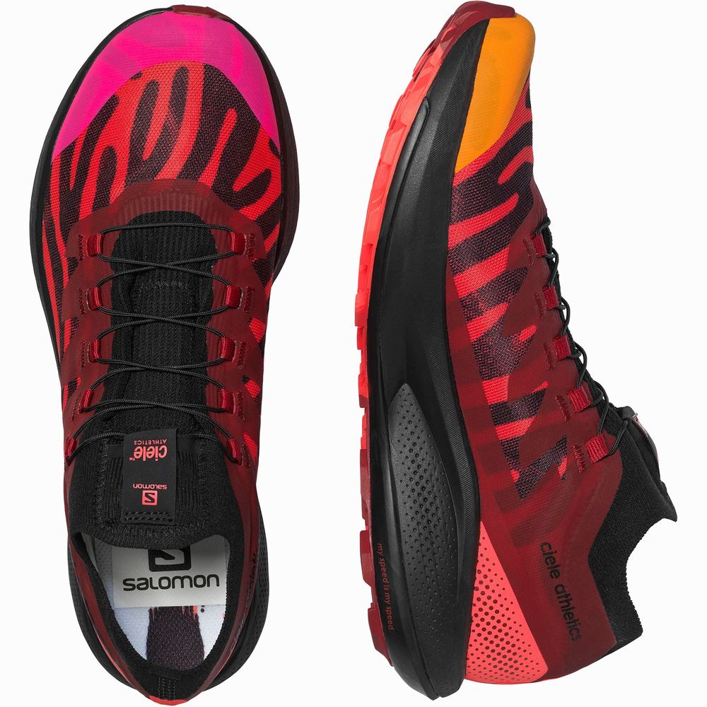 Baskets Salomon Pulsar Trail Pro For Ciele Femme Noir Corail Rouge | France-8346702