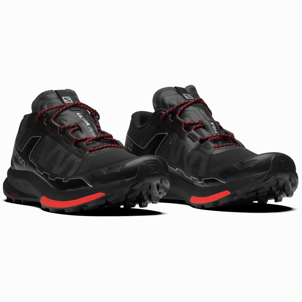 Baskets Salomon Ultra Raid Femme Noir Rouge Argent Metal | France-0614587