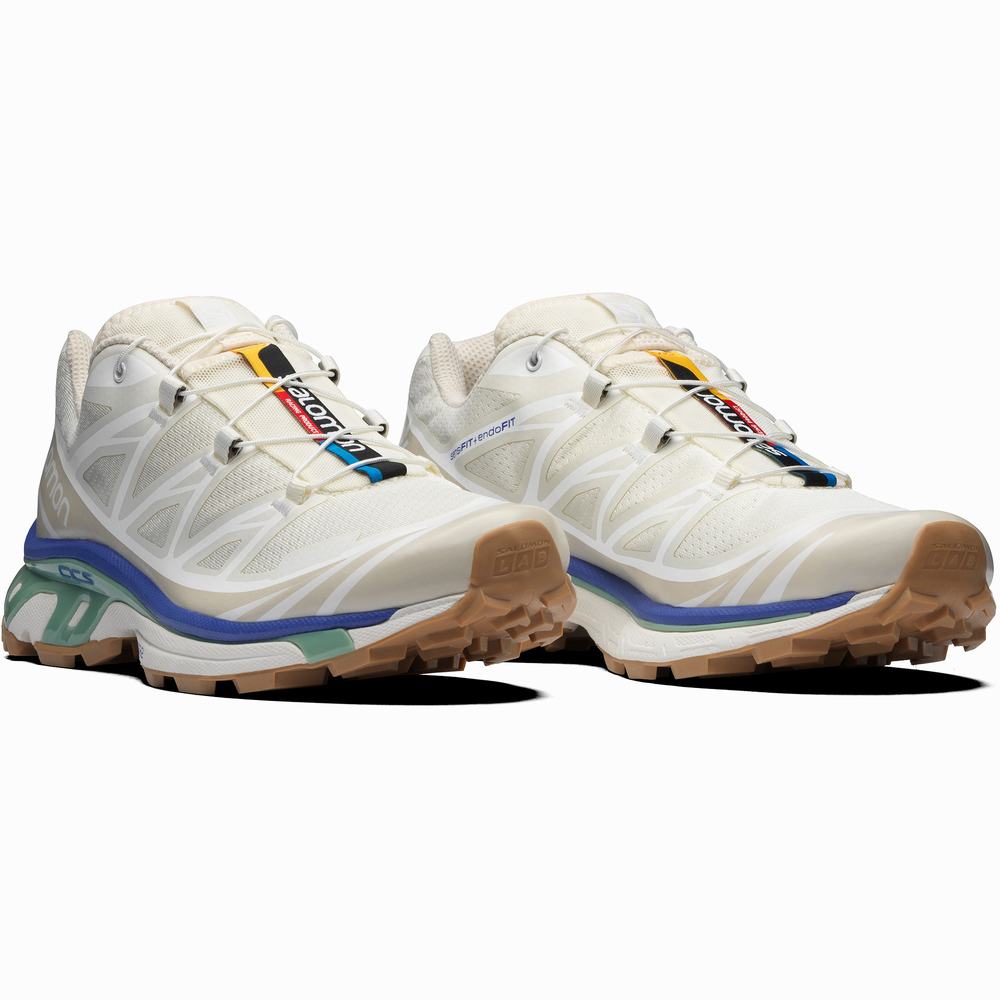 Baskets Salomon Xt-6 Femme Beige Grise Vert Blanche | France-0837249