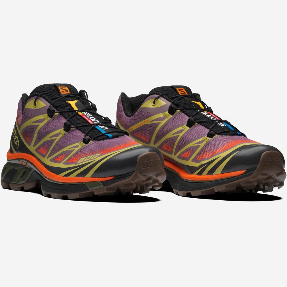 Baskets Salomon Xt-6 Skyline Femme Violette Vert Orange | France-5698243