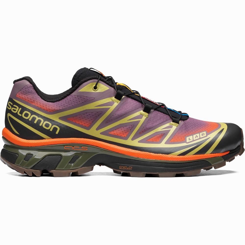 Baskets Salomon Xt-6 Skyline Femme Violette Vert Orange | France-5698243