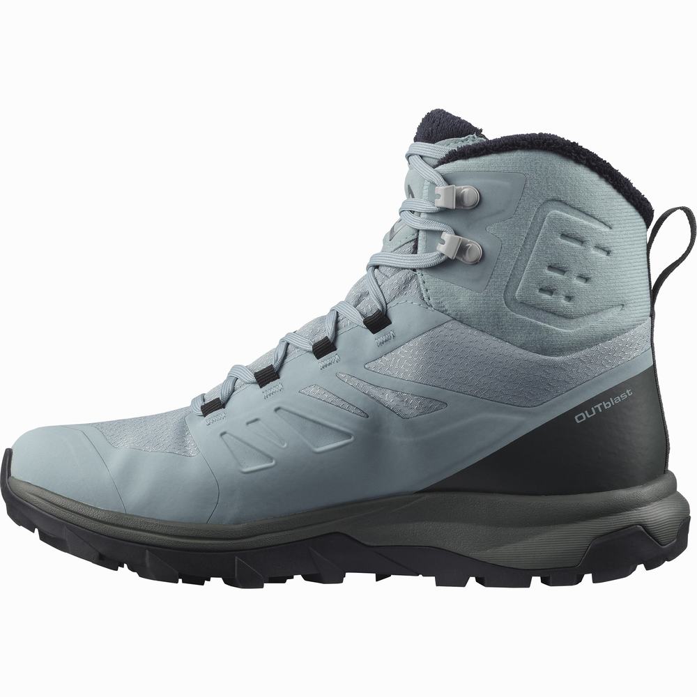 Bottes D'hiver Salomon Outblast Thinsulate™ Climasalomon™ Imperméables Femme Bleu Noir | France-9538746