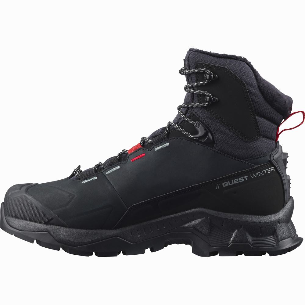 Bottes D'hiver Salomon Quest D'hiver Thinsulate™ Climasalomon™ Imperméables Homme Noir | France-4936518