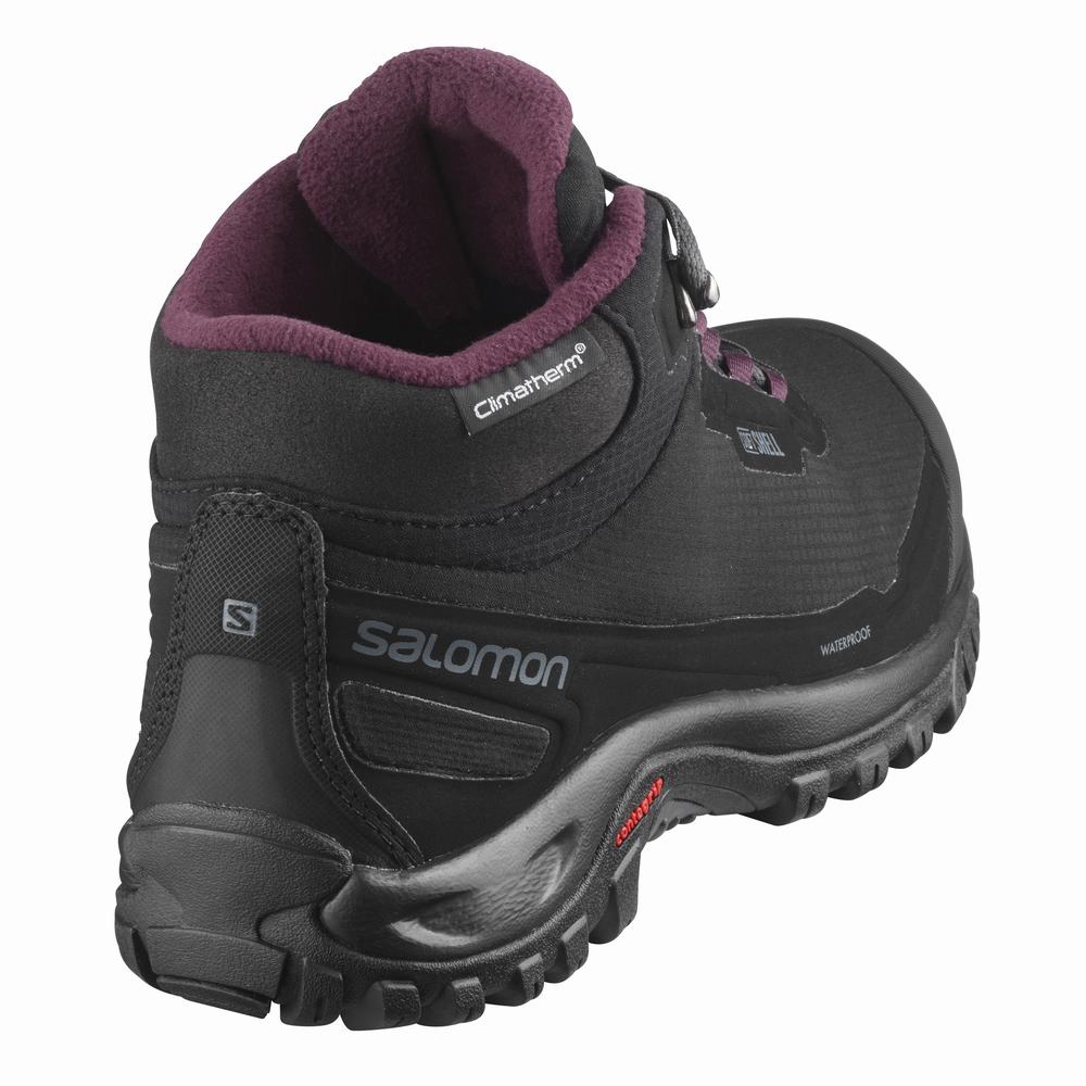 Bottes D'hiver Salomon Shelter Climasalomon™ Imperméables Femme Noir | France-0314785