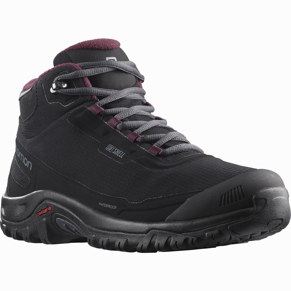 Bottes D'hiver Salomon Shelter Climasalomon™ Imperméables Femme Noir | France-0314785