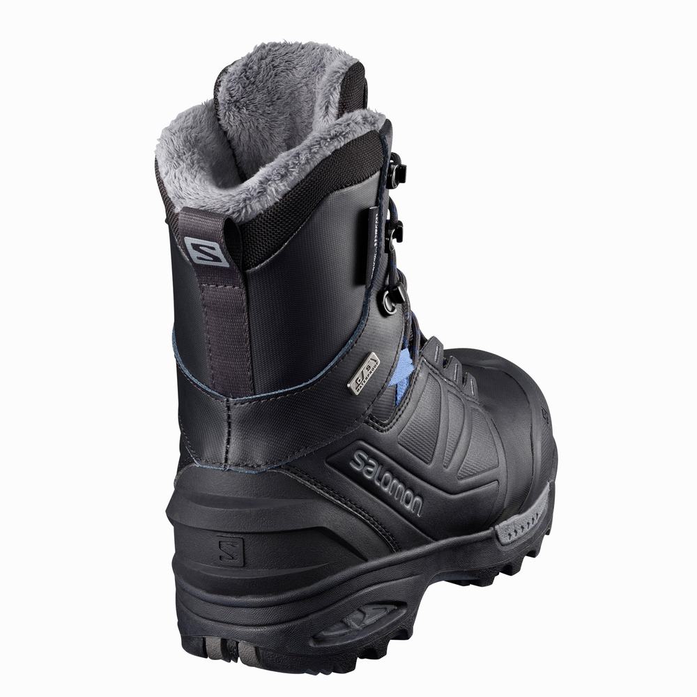 Bottes D'hiver Salomon Toundra Pro Climasalomon™ Imperméables Femme Noir Bleu | France-0739524