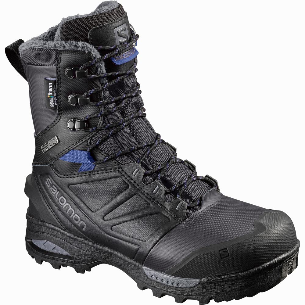 Bottes D\'hiver Salomon Toundra Pro Climasalomon™ Imperméables Femme Noir Bleu | France-0739524