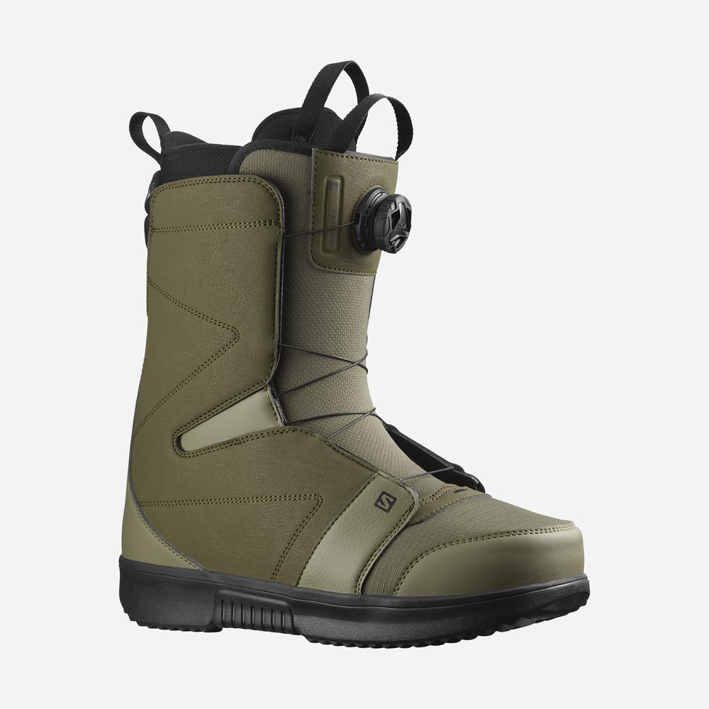 Bottes De Planche À Neige Salomon Faction Boa Homme Vert Olive Noir | France-1326987