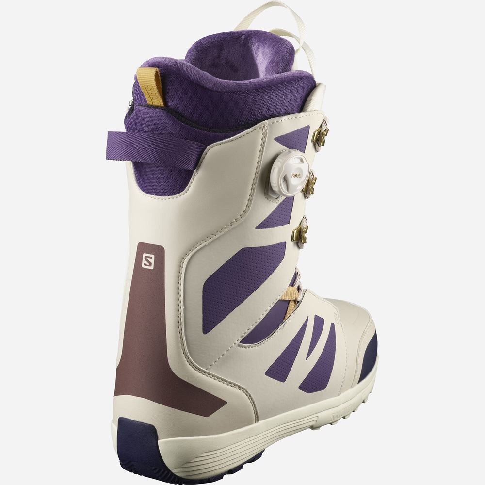 Bottes De Planche À Neige Salomon Launch Dentelle Sj Boa Team Homme Blanche Violette | France-6815907