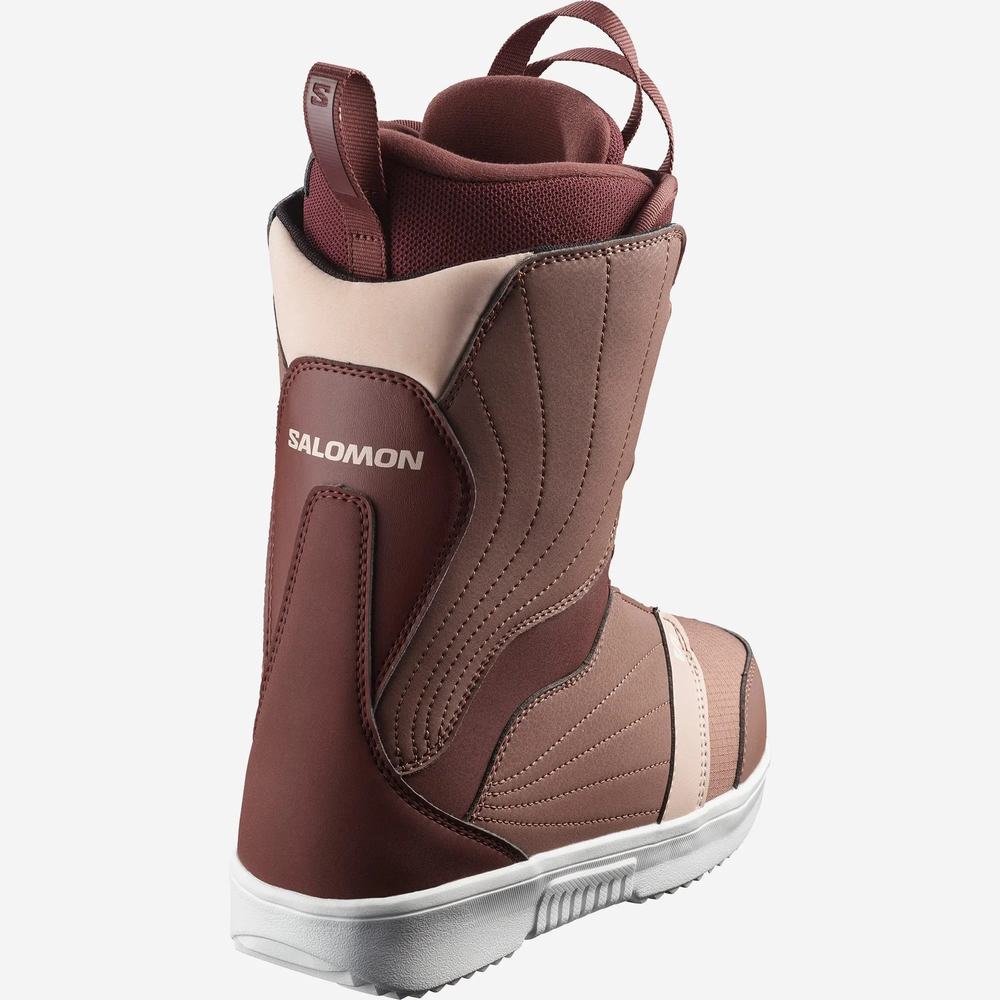 Bottes De Planche À Neige Salomon Pearl Boa Femme Rose Bordeaux Rose Clair | France-3964720