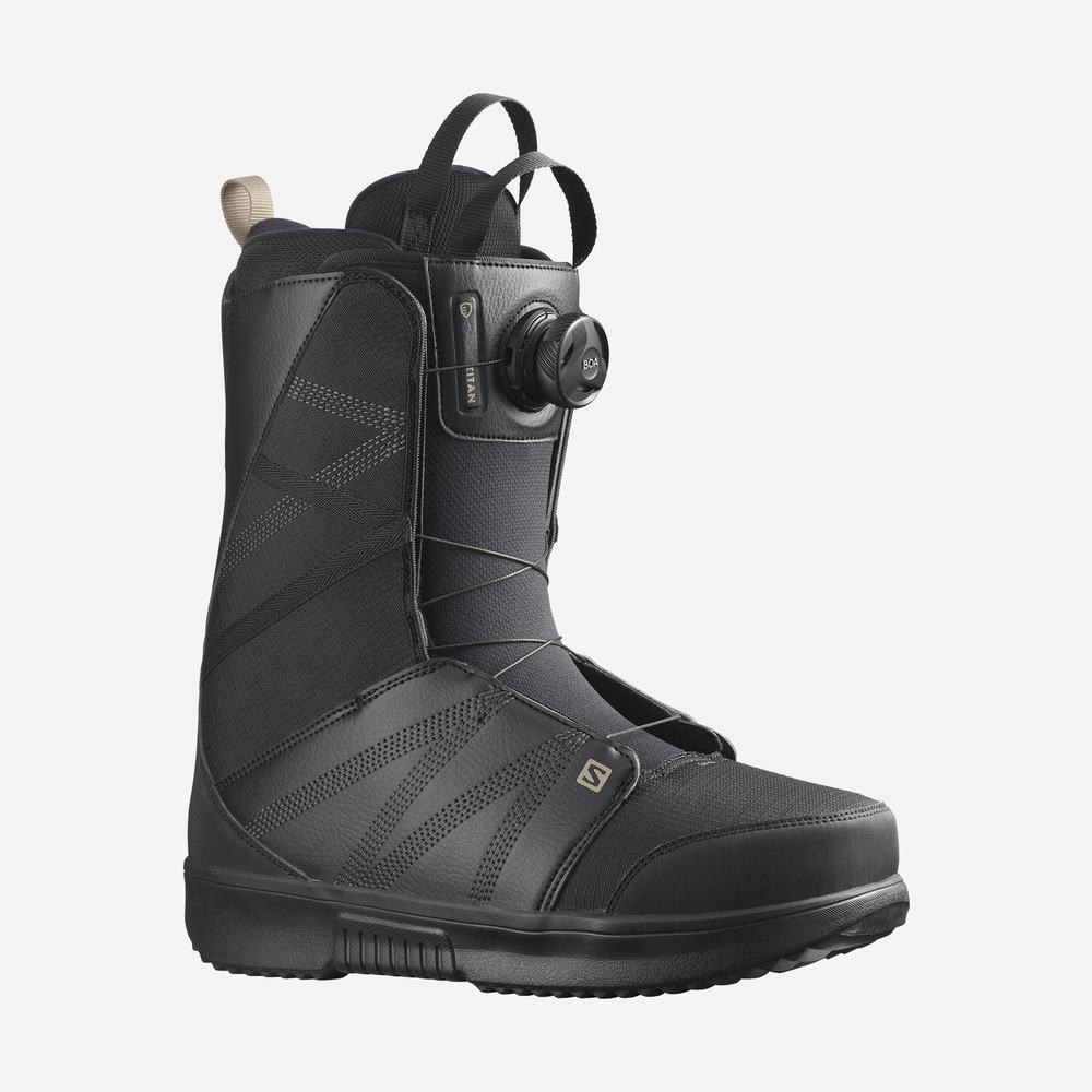 Bottes De Planche À Neige Salomon Titan Boa Homme Noir Grise | France-2038719