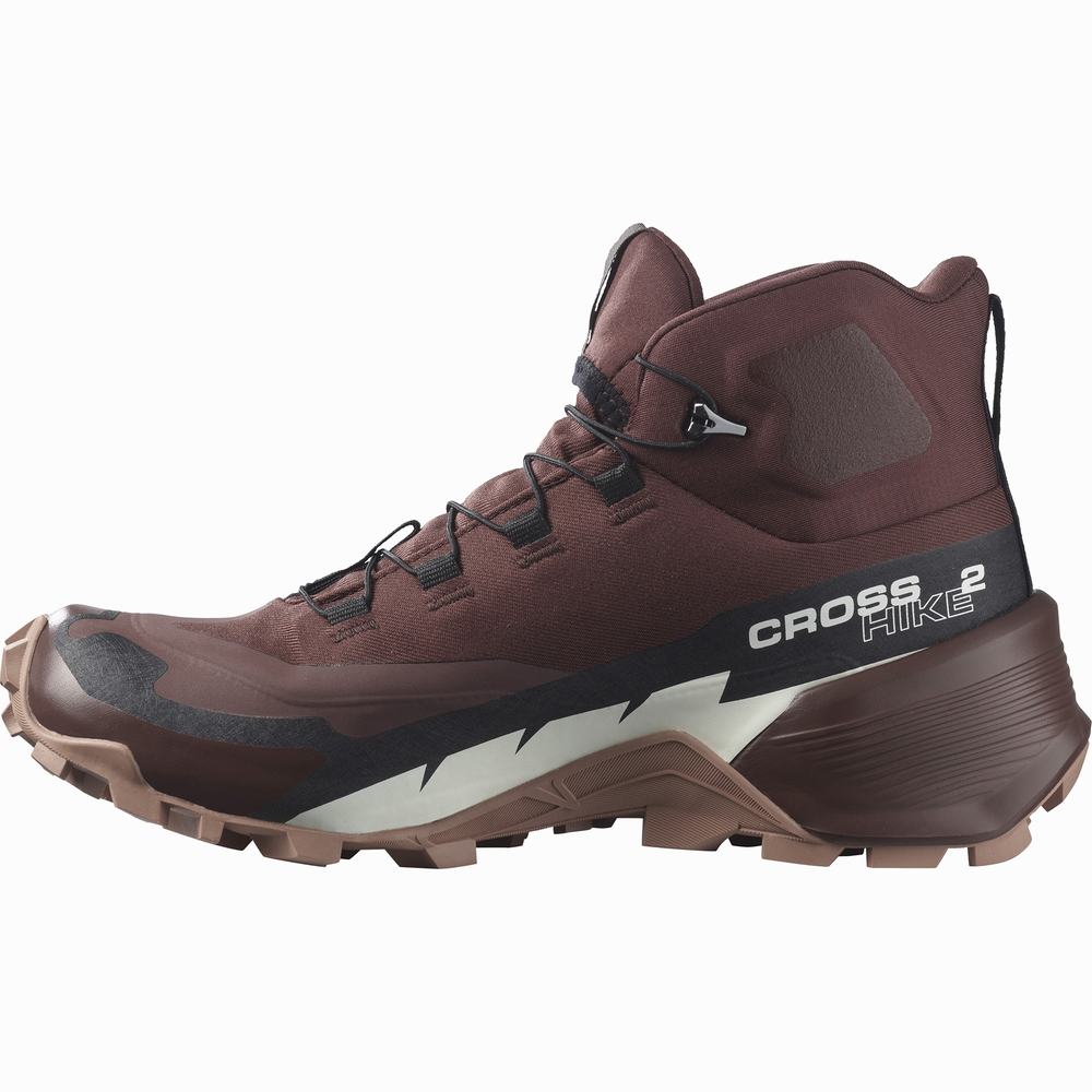 Bottes Randonnée Salomon Cross Hike 2 Mid Gore-tex Femme Chocolat | France-7019238