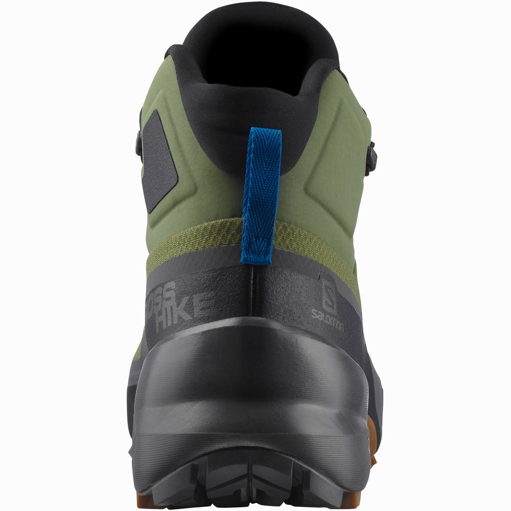 Bottes Randonnée Salomon Cross Hike Mid Gore-tex Homme Vert Noir | France-6548723