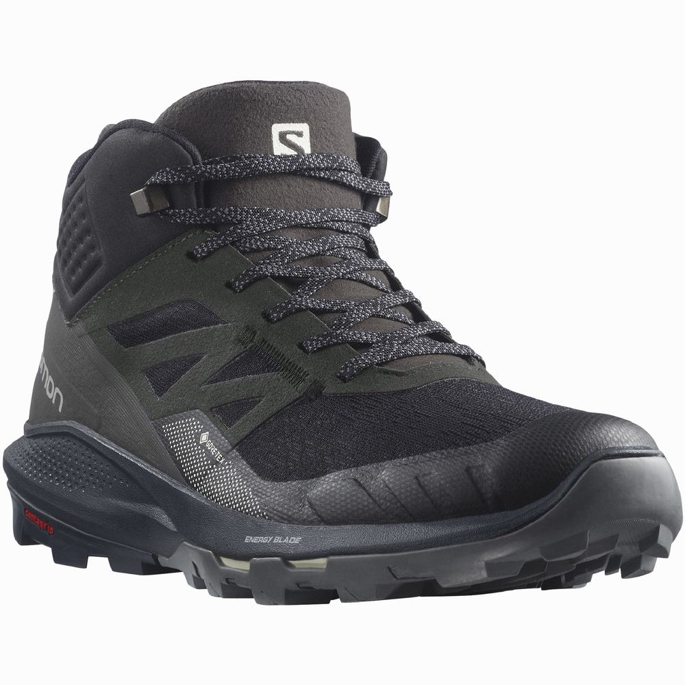 Bottes Randonnée Salomon Outpulse Mid Gore-tex Homme Noir | France-1950827