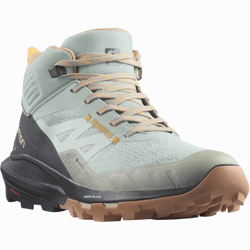 Bottes Randonnée Salomon Outpulse Mid Gore-tex Femme Turquoise | France-7389460