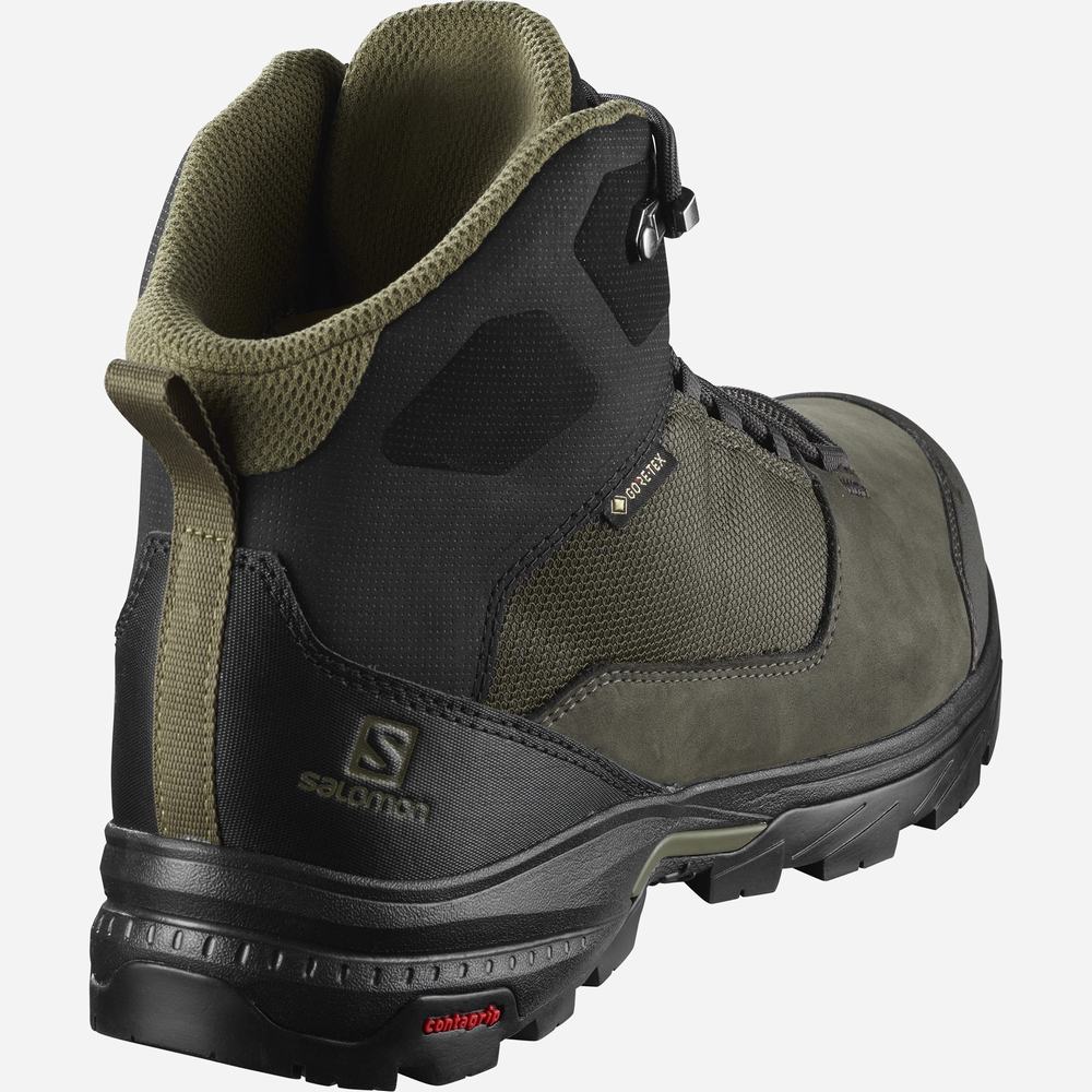 Bottes Randonnée Salomon Outward Gore-tex Homme Noir Vert Olive | France-3896051