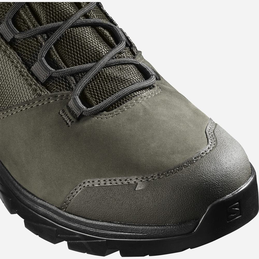 Bottes Randonnée Salomon Outward Gore-tex Homme Noir Vert Olive | France-3896051