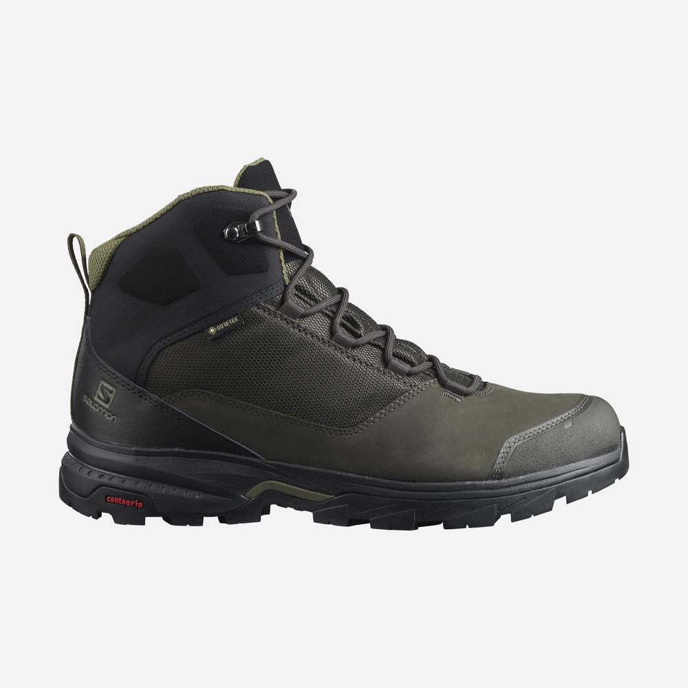 Bottes Randonnée Salomon Outward Gore-tex Homme Noir Vert Olive | France-3896051