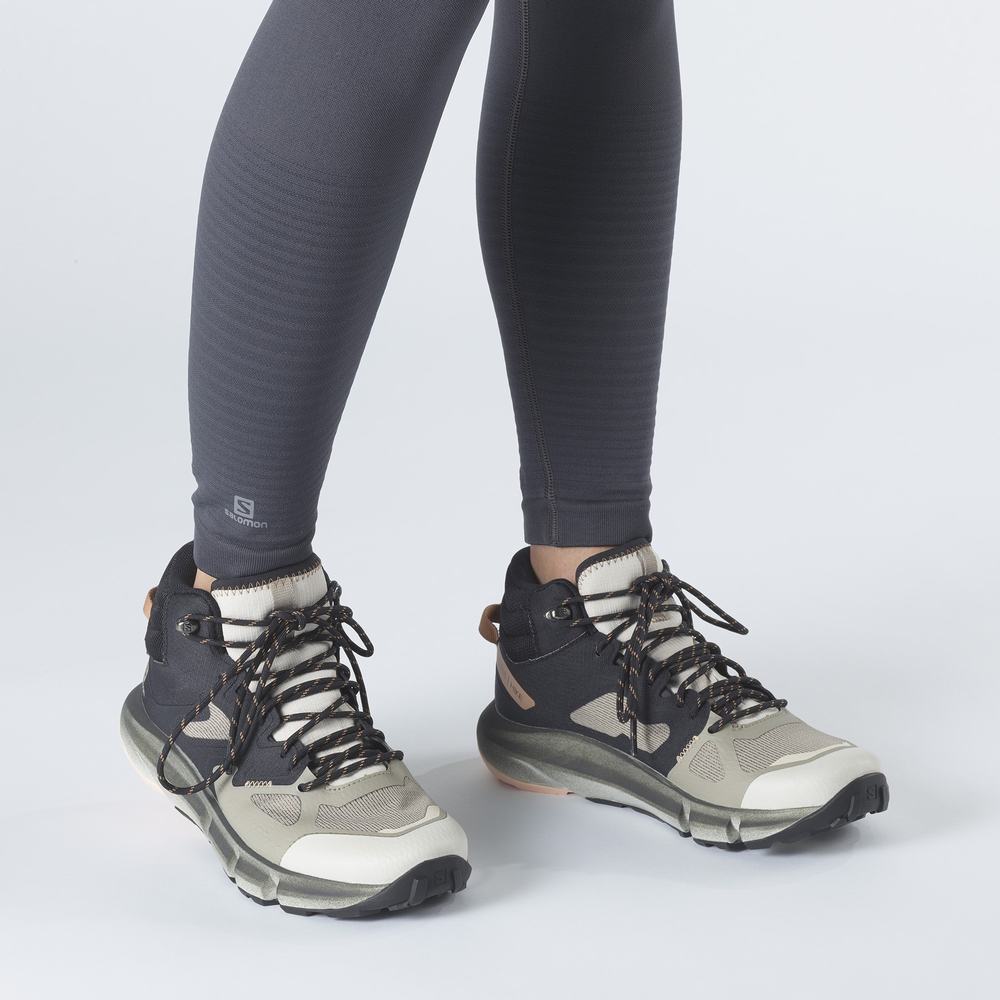 Bottes Randonnée Salomon Predict Hike Mid Gore-tex Femme Kaki Noir | France-1652349