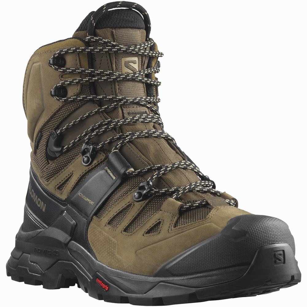 Bottes Randonnée Salomon Quest 4 Gore-tex Homme Vert Olive Noir | France-1067953