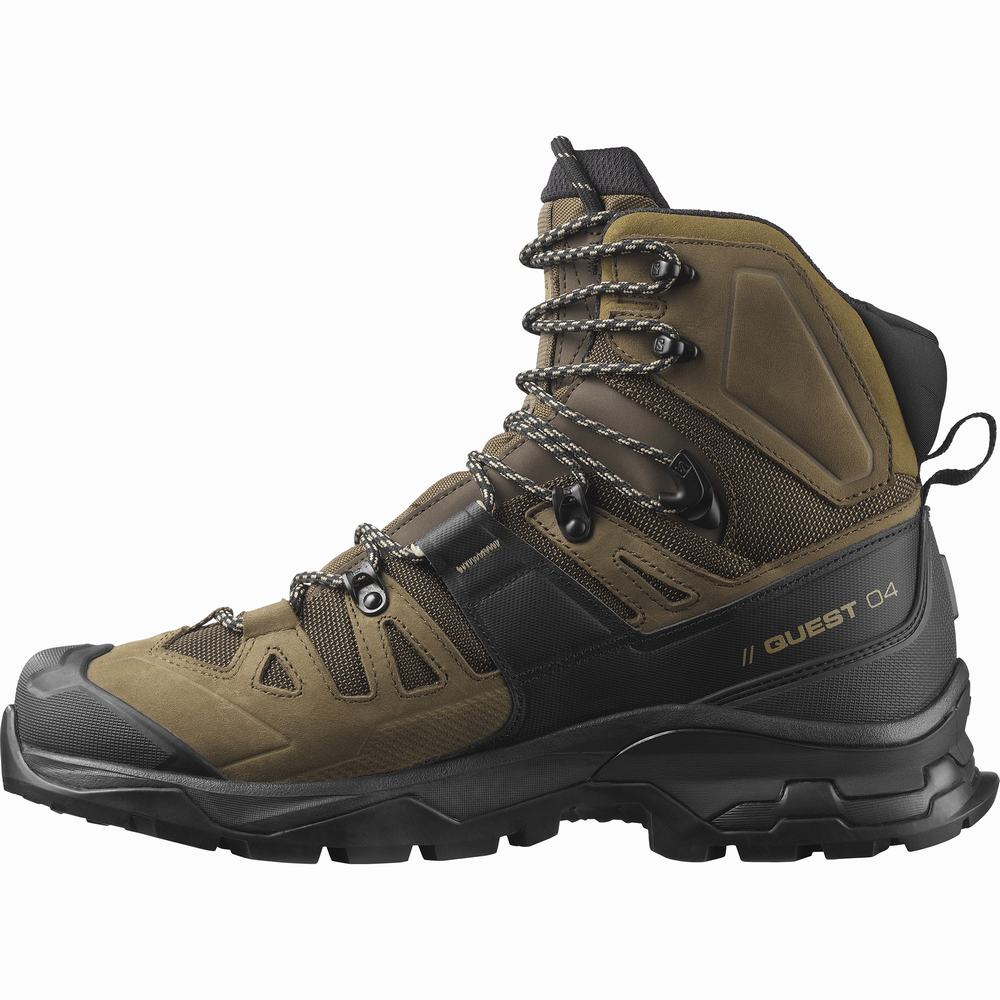 Bottes Randonnée Salomon Quest 4 Gore-tex Homme Vert Olive Noir | France-1067953