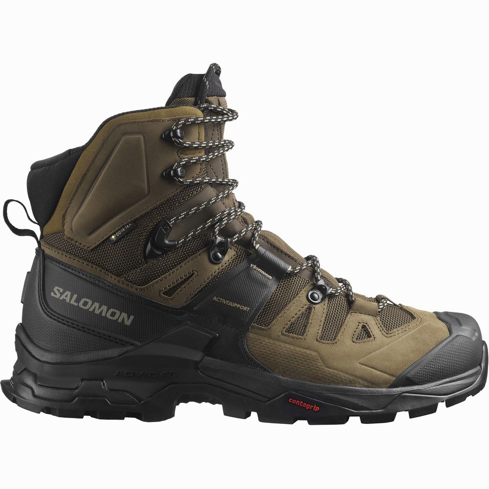 Bottes Randonnée Salomon Quest 4 Gore-tex Homme Vert Olive Noir | France-1067953