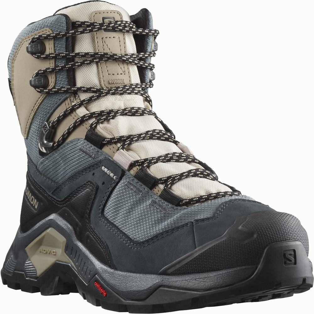 Bottes Randonnée Salomon Quest Element Gore-tex Femme Kaki Noir | France-2893615