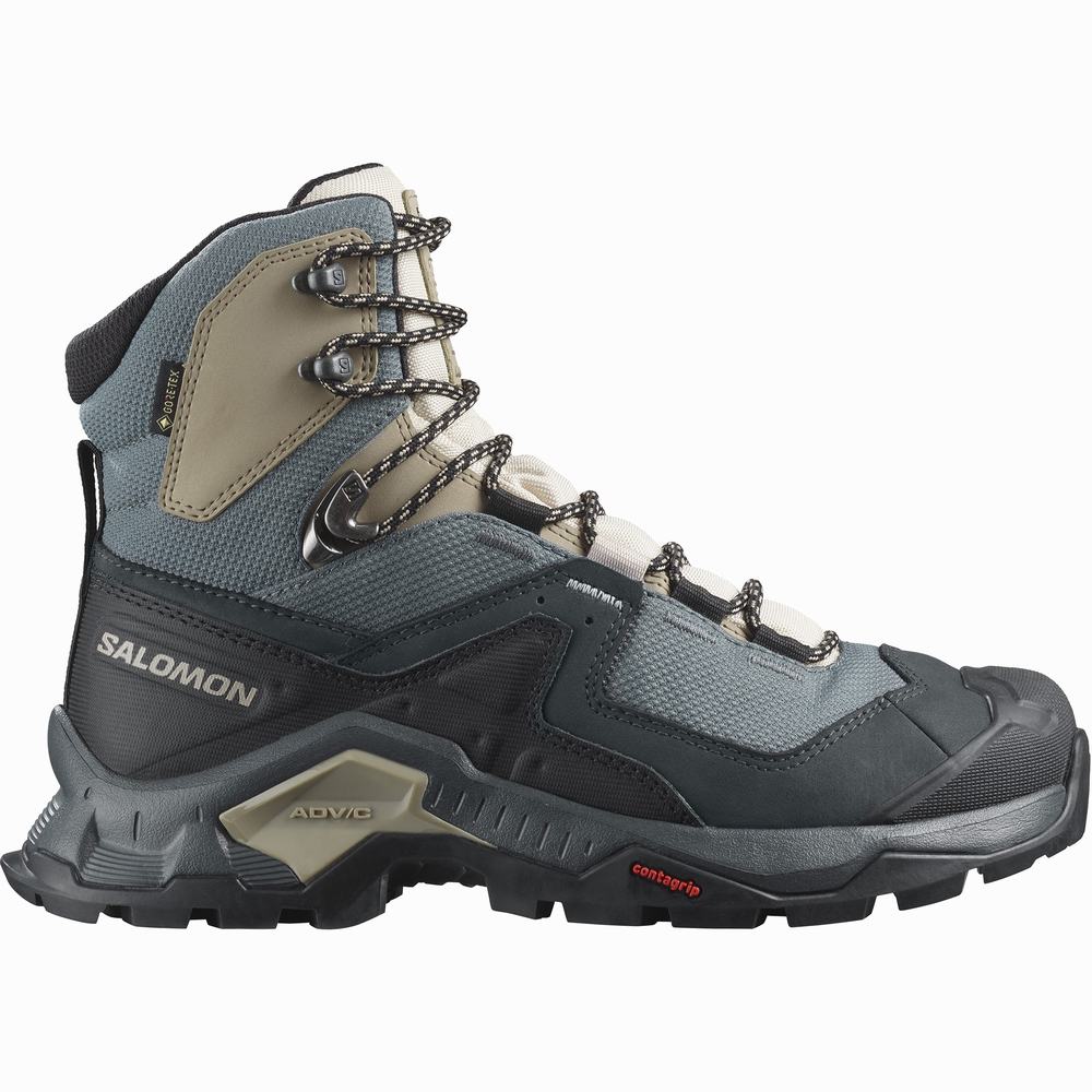 Bottes Randonnée Salomon Quest Element Gore-tex Femme Kaki Noir | France-2893615