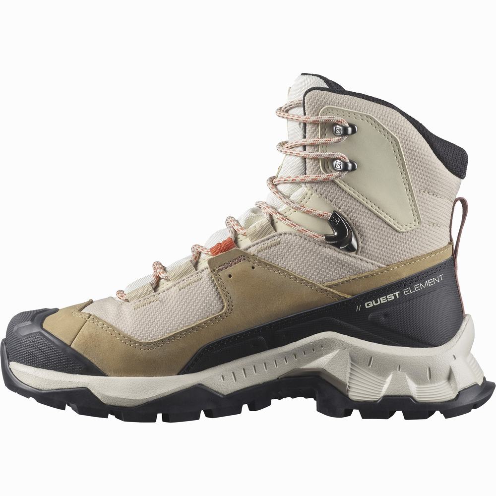 Bottes Randonnée Salomon Quest Element Gore-tex Femme Kaki | France-7236849