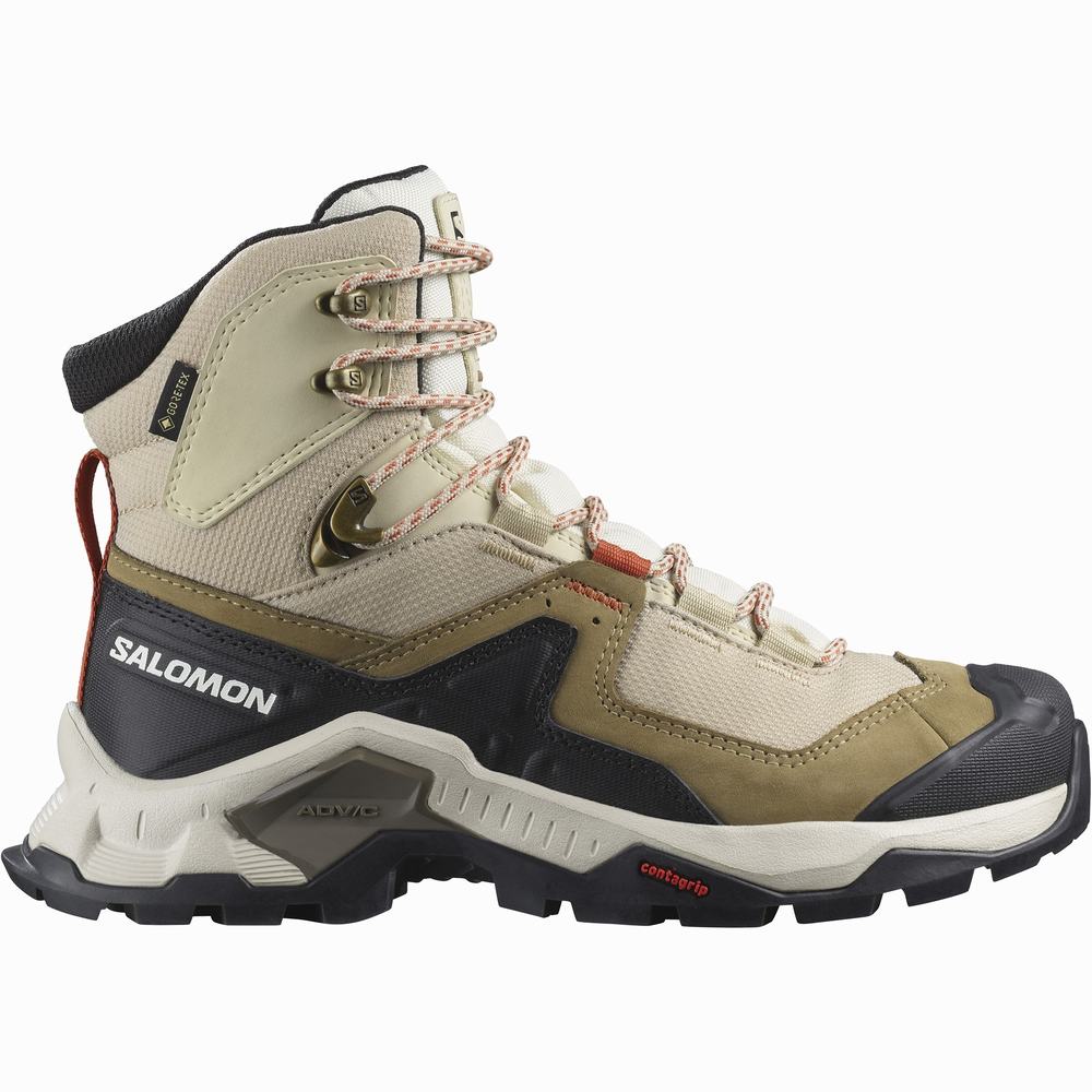 Bottes Randonnée Salomon Quest Element Gore-tex Femme Kaki | France-7236849