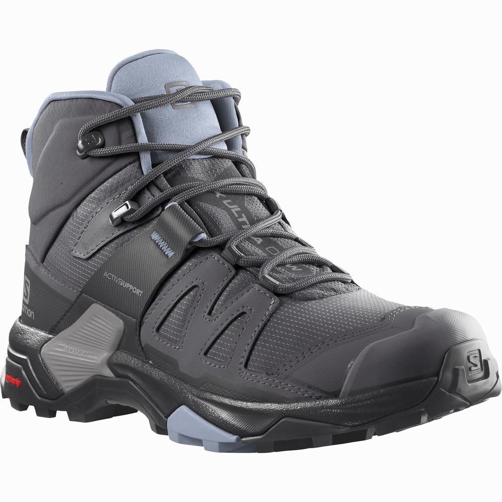 Bottes Randonnée Salomon X Ultra 4 Mid Gore-tex Femme Noir Bleu | France-6930854