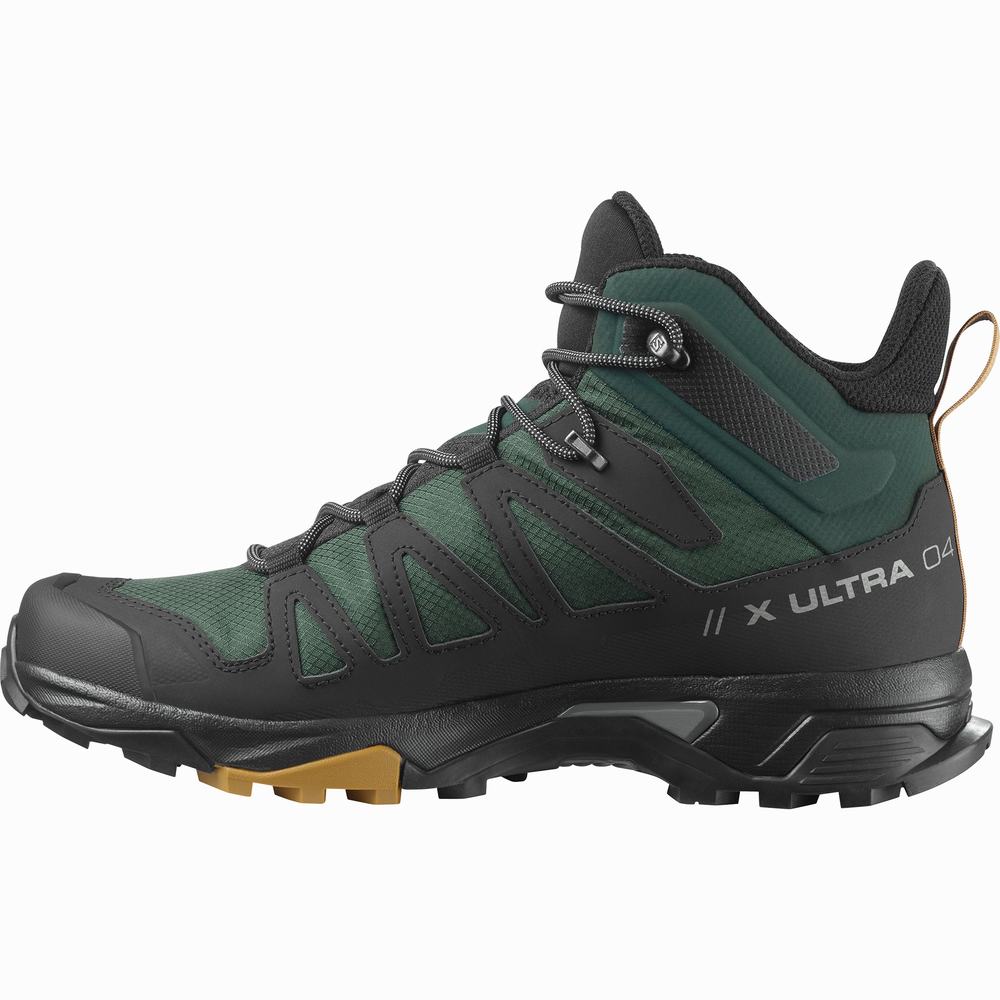 Bottes Randonnée Salomon X Ultra 4 Mid Gore-tex Homme Vert Noir | France-9854763