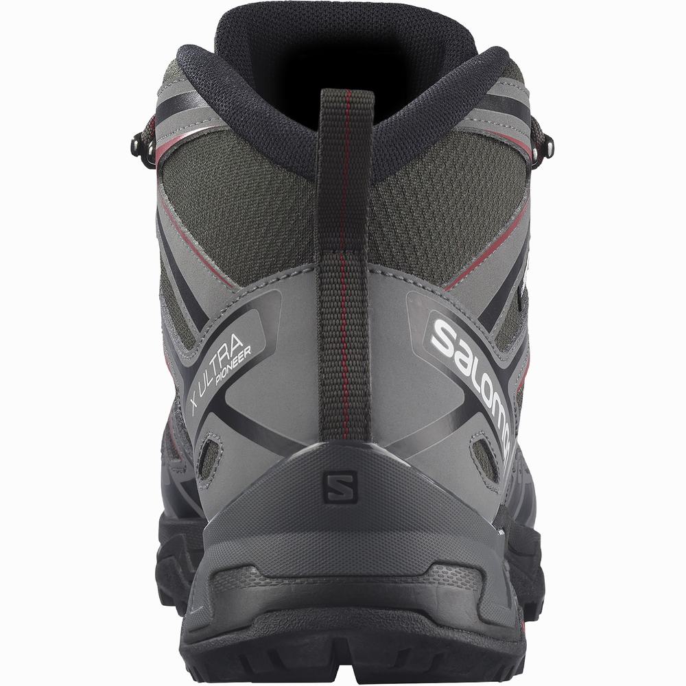 Bottes Randonnée Salomon X Ultra Pioneer Mid Climasalomon™ Imperméables Homme Noir Rouge | France-1246789