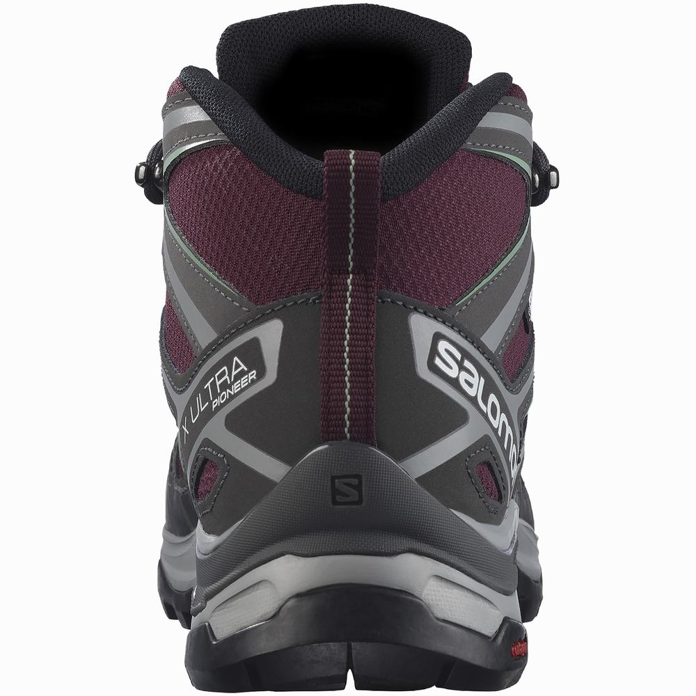 Bottes Randonnée Salomon X Ultra Pioneer Mid Climasalomon™ Imperméables Femme Violette Grise Vert | France-2367584