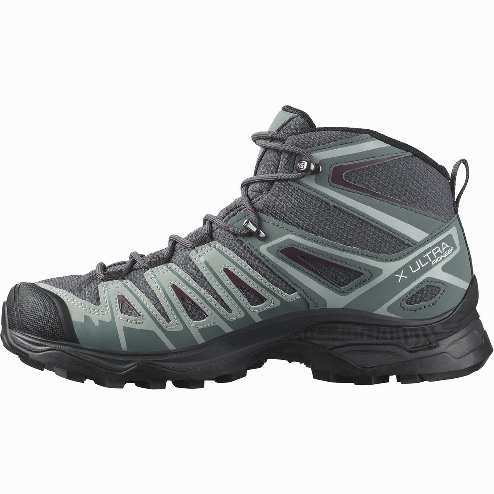 Bottes Randonnée Salomon X Ultra Pioneer Mid Climasalomon™ Imperméables Femme Bleu Marine | France-6148705