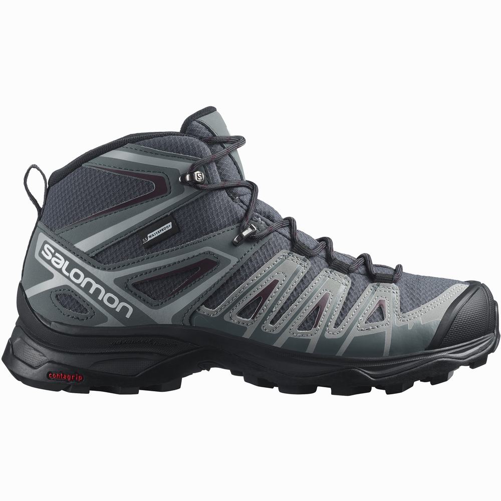 Bottes Randonnée Salomon X Ultra Pioneer Mid Climasalomon™ Imperméables Femme Bleu Marine | France-6148705