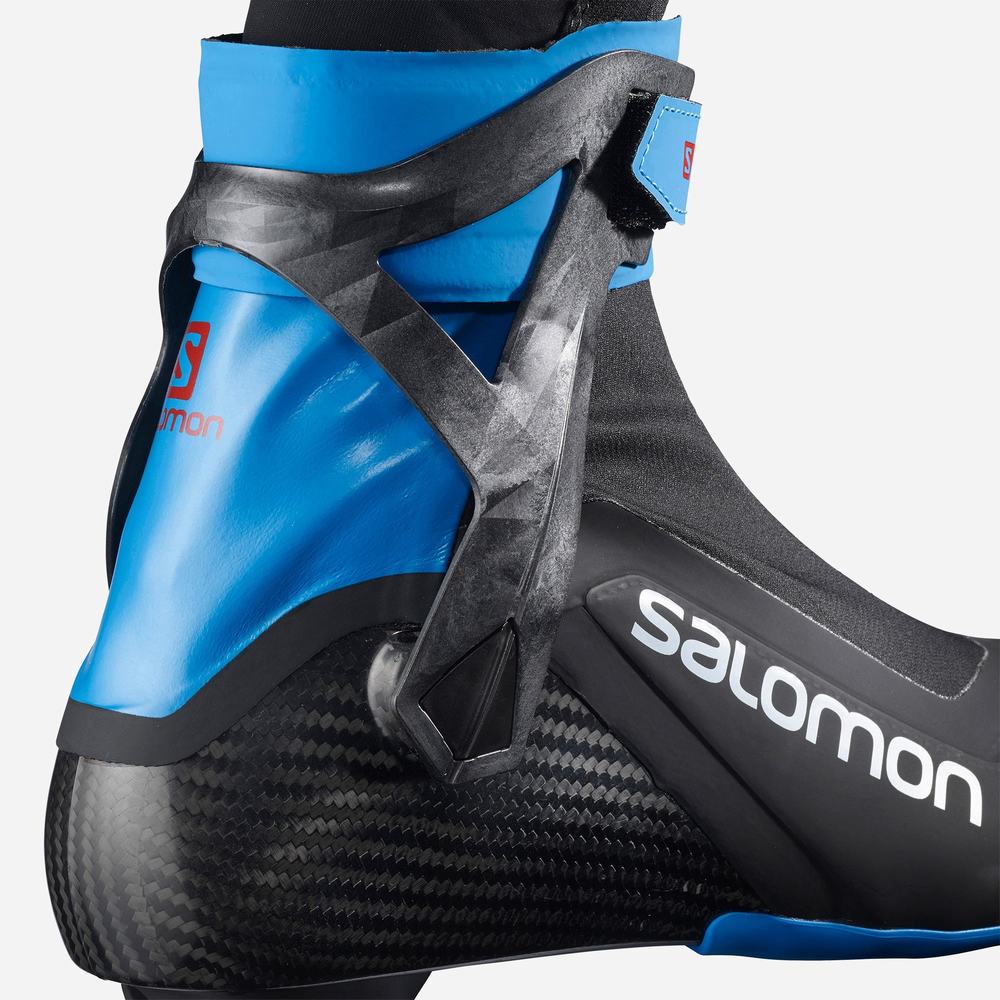 Bottes Ski Salomon S/Lab Carbon Skate El Femme Noir Bleu | France-2867159