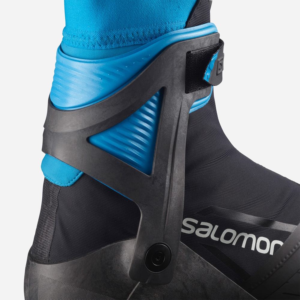 Bottes Ski Salomon S/Max Carbon Skate Mv Femme Noir Bleu | France-5310624