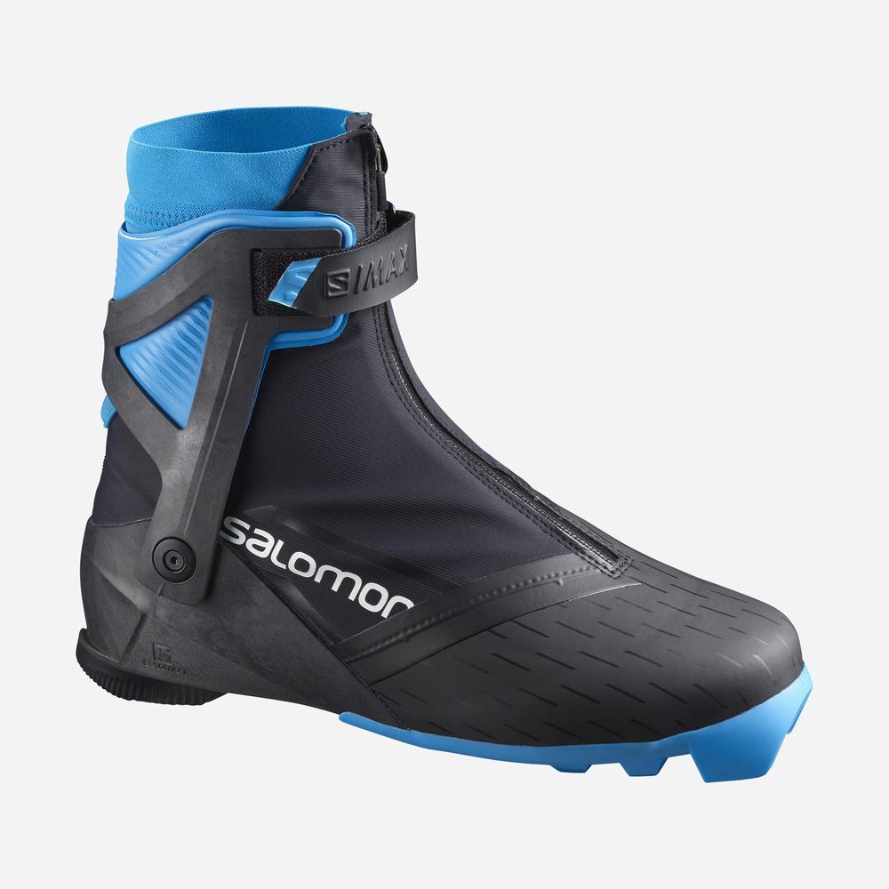 Bottes Ski Salomon S/Max Carbon Skate Mv Femme Noir Bleu | France-5310624