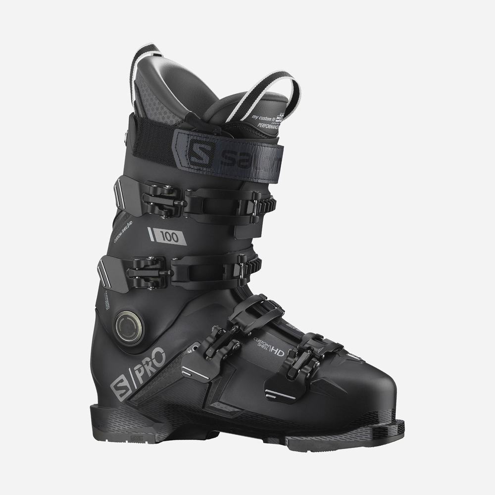 Bottes Ski Salomon S/Pro 100 Homme Noir Argent Foncé Metal | France-3568479