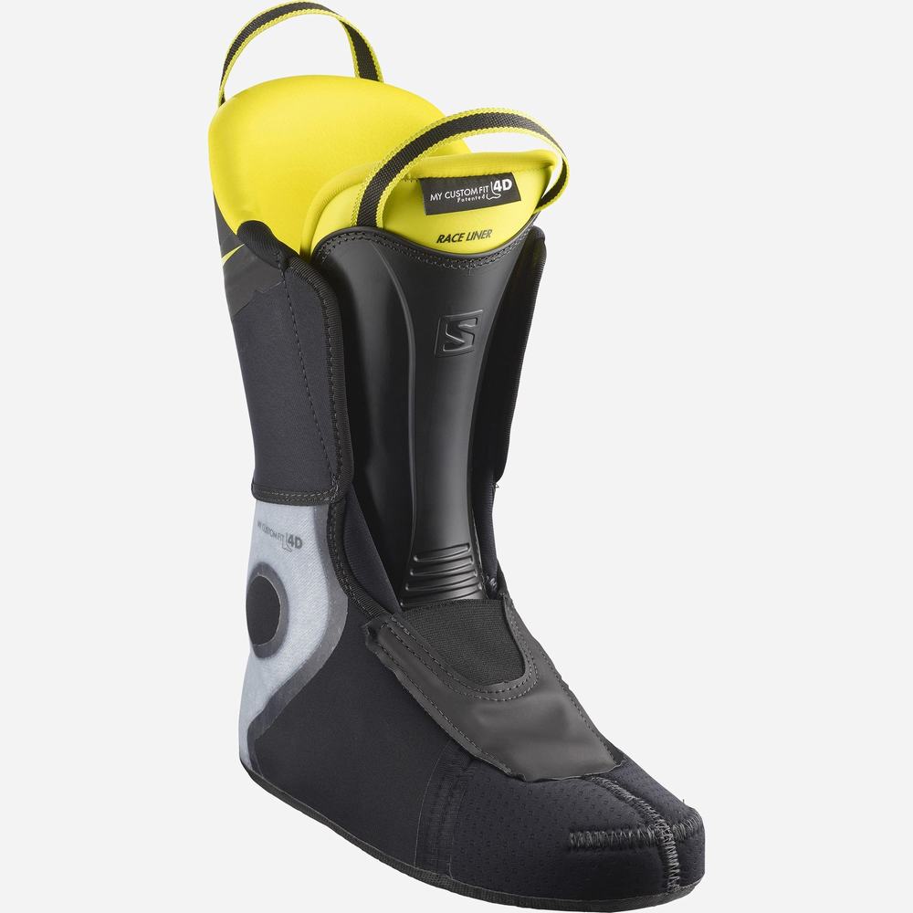 Bottes Ski Salomon S/Pro 130 Homme Noir Jaune Bleu | France-3954012