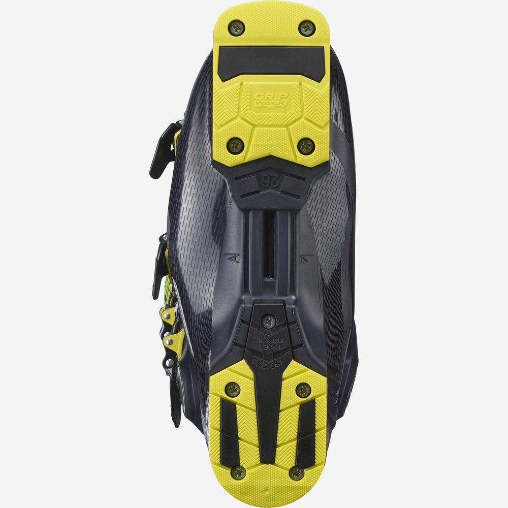 Bottes Ski Salomon S/Pro 130 Homme Noir Jaune Bleu | France-3954012