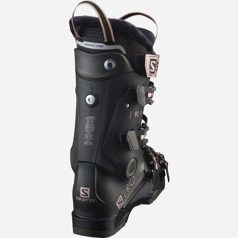 Bottes Ski Salomon S/Pro 90 Femme Noir Rose Doré | France-4862351