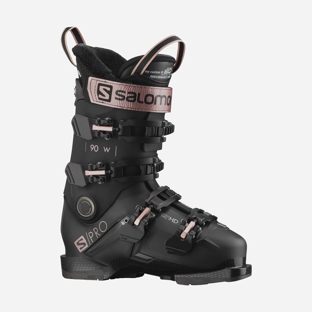 Bottes Ski Salomon S/Pro 90 Femme Noir Rose Doré | France-4862351