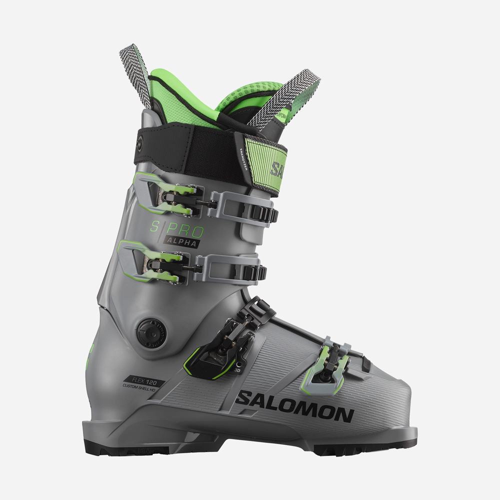 Bottes Ski Salomon S/Pro Alpha 120 Homme Grise Vert Noir | France-1463987