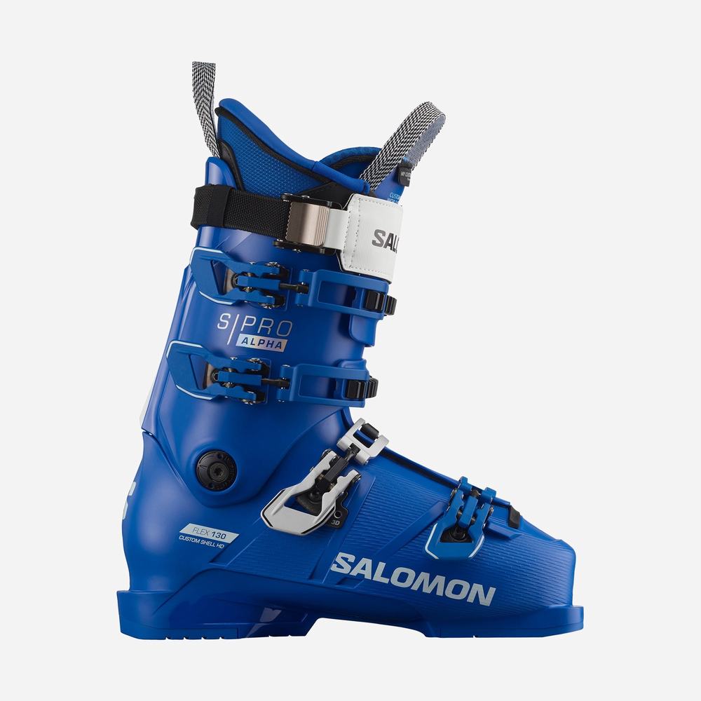 Bottes Ski Salomon S/Pro Alpha 130 El Homme Bleu Blanche | France-1309842