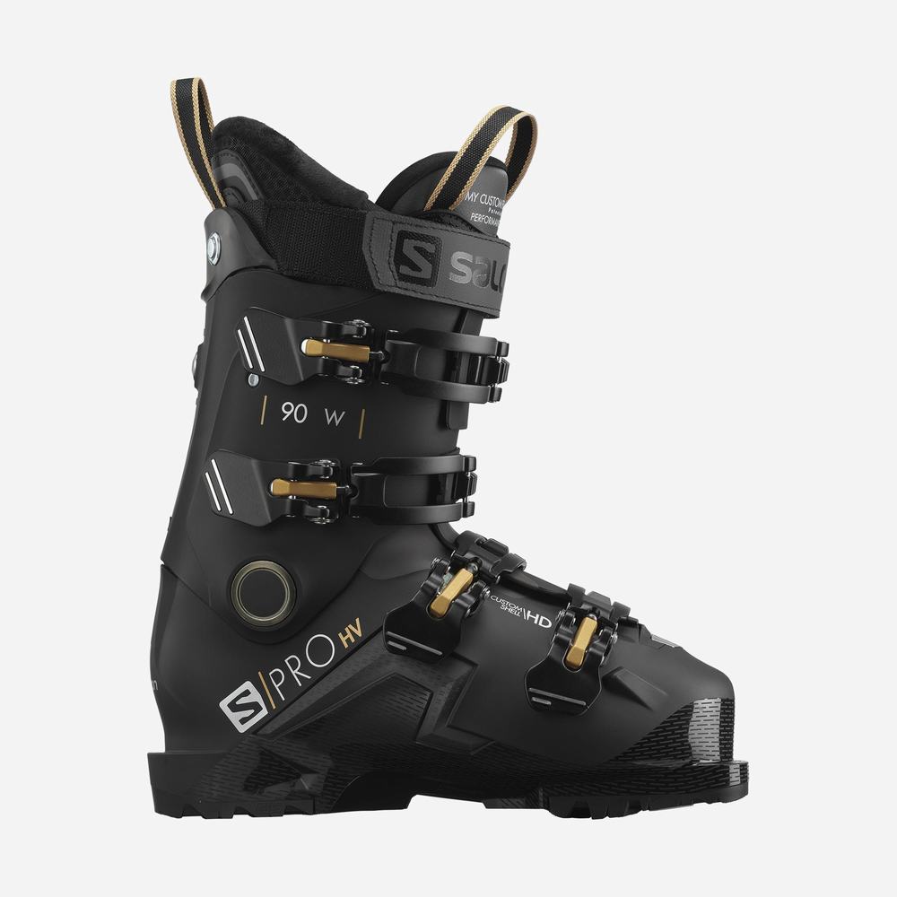 Bottes Ski Salomon S/Pro Hv 90 Femme Noir Doré | France-1379458